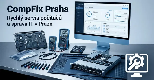Sharing image for the CompFix Praha website created in OAZEE